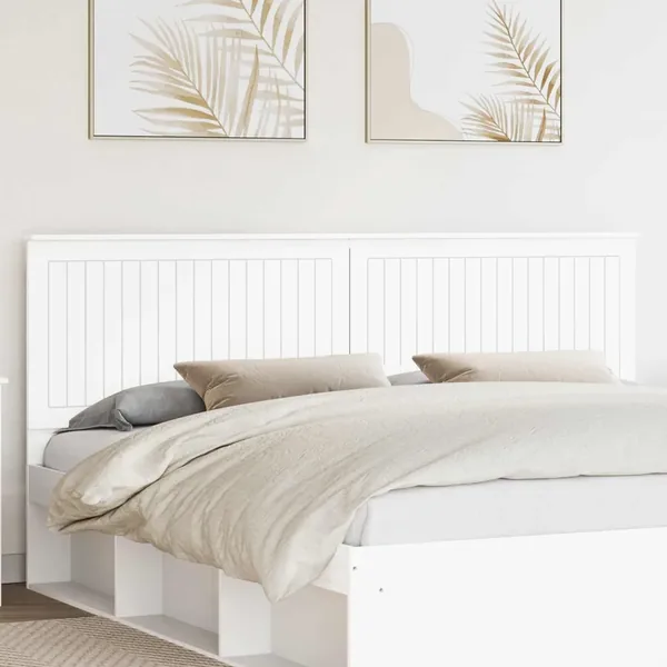 Tête de lit avec tête de lit Blanc 200 cm Bois d'ingénierie