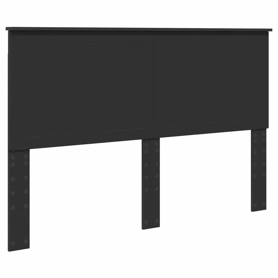 Cadre de lit Noir 150 x 200 cm Bois de pin massif - 6