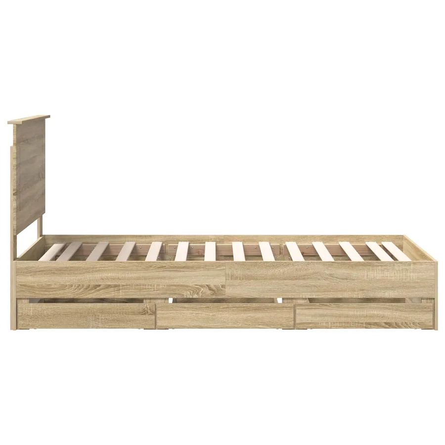 Cadre de lit Chêne Sonoma 75 x 190 cm Bois Ingénierie - 9