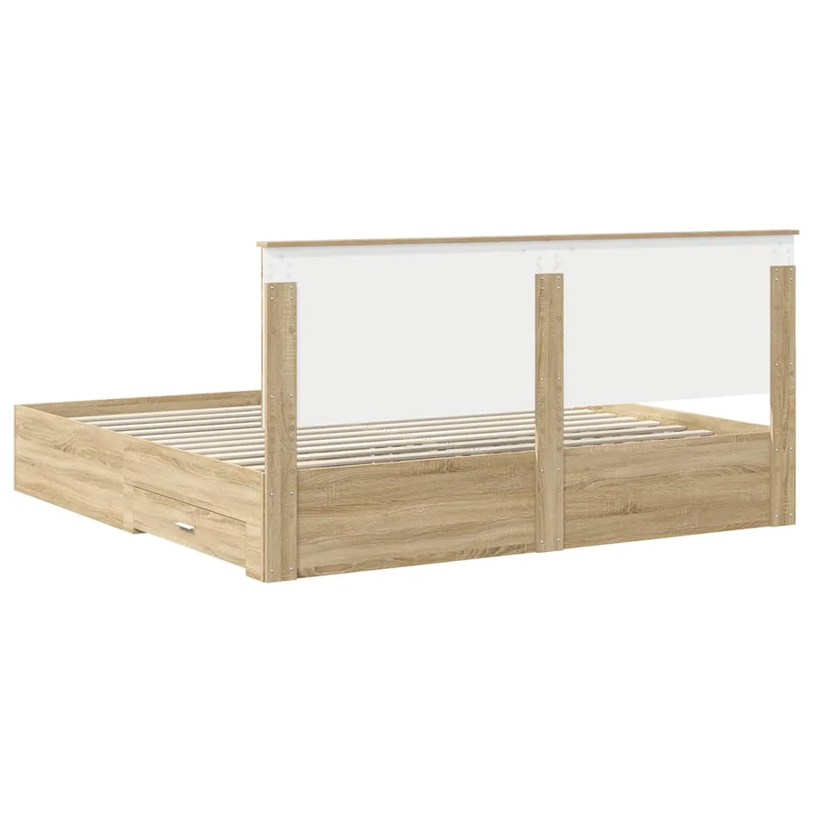 Cadre de lit Chêne Sonoma 200 x 200 cm Bois d'ingénierie - 10