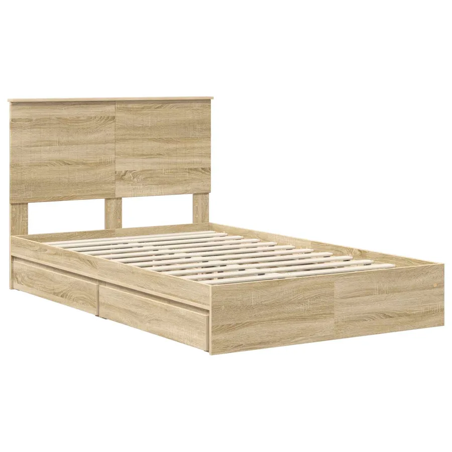 Lit de Rangement Chêne Sonoma 120 x 200 cm Bois d'ingénierie - 4