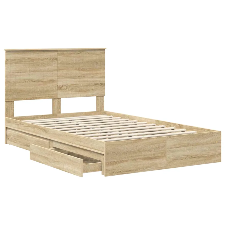 Lit de Rangement Chêne Sonoma 120 x 200 cm Bois d'ingénierie - 5