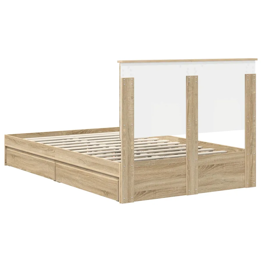 Lit de Rangement Chêne Sonoma 120 x 200 cm Bois d'ingénierie - 8