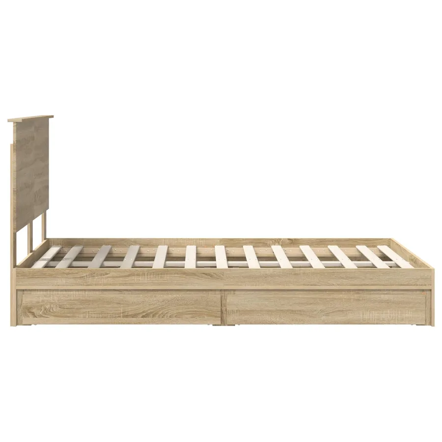 Lit de Rangement Chêne Sonoma 120 x 200 cm Bois d'ingénierie - 9