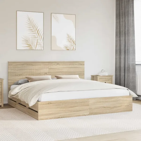 Cadre de lit Chêne Sonoma 200 x 200 cm Bois Ingénierie