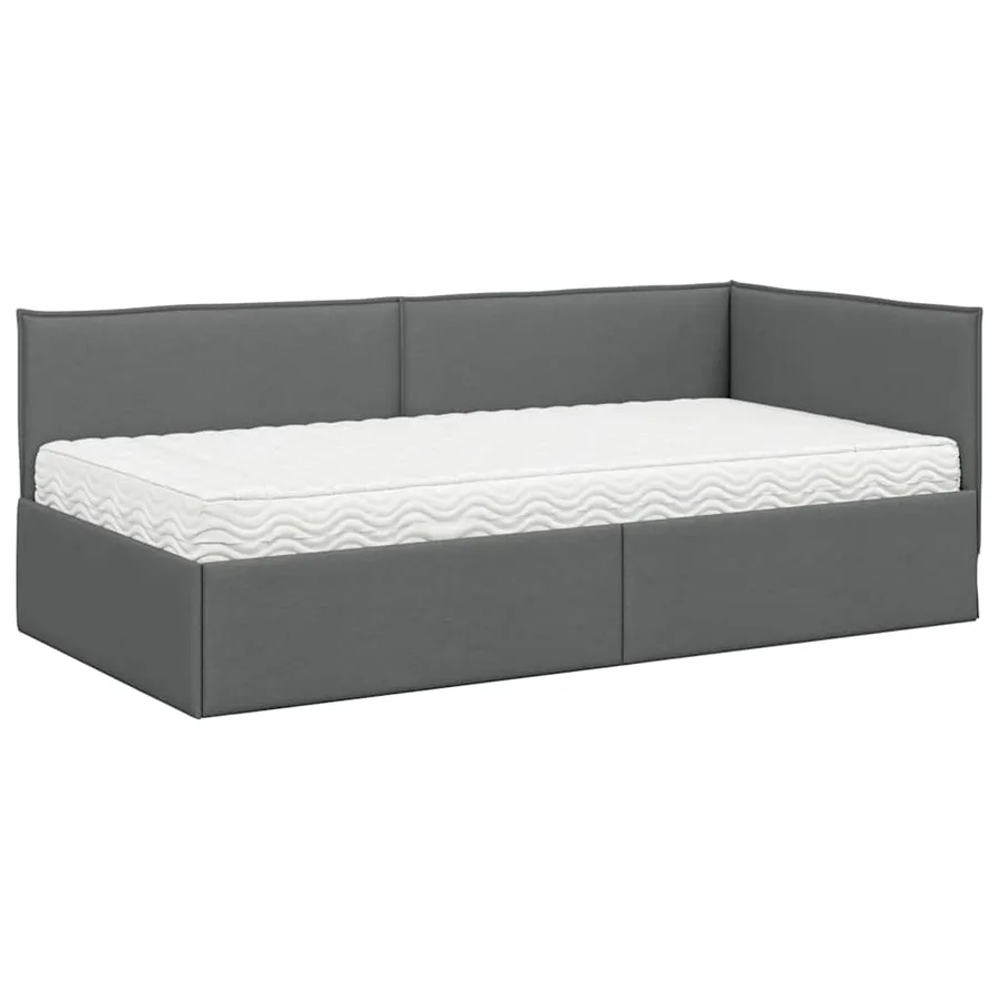 Cadre de lit d'angle avec matelas 2 pcs Gris Velours - 4