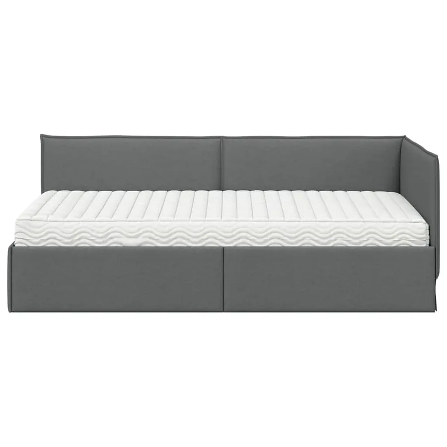 Cadre de lit d'angle avec matelas 2 pcs Gris Velours - 5