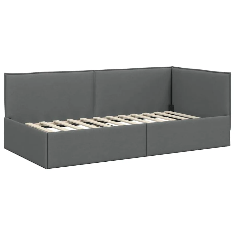 Cadre de lit d'angle avec matelas 2 pcs Gris Velours - 6