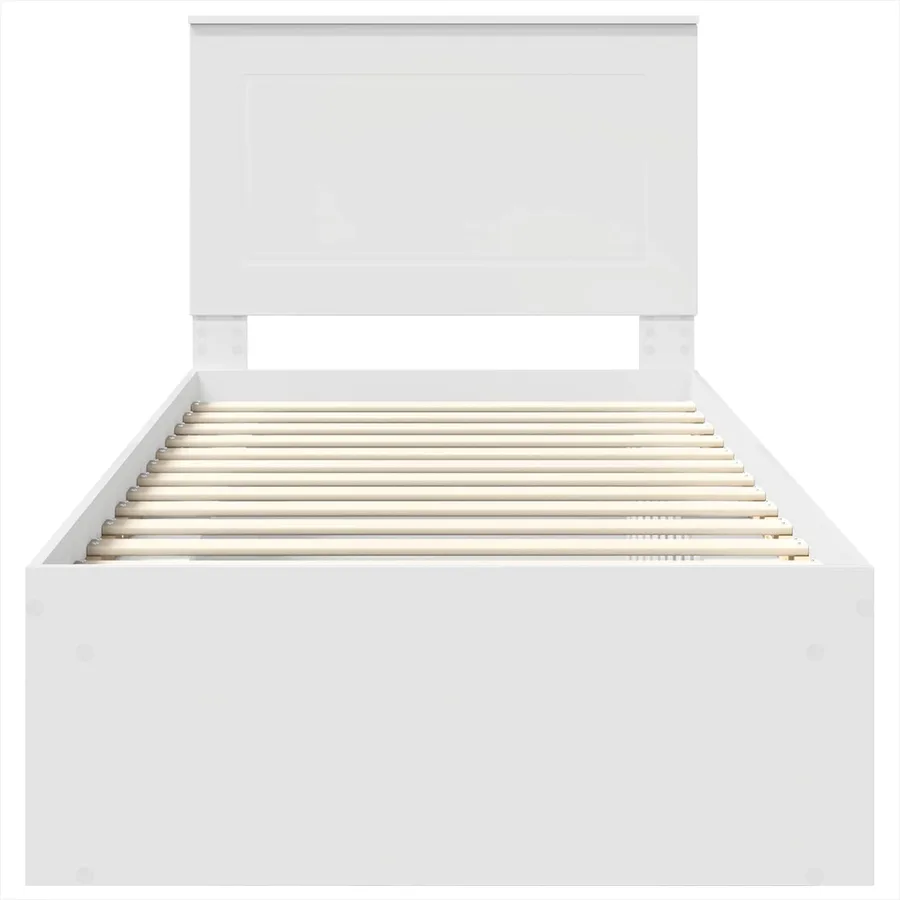 Cadre de lit Blanc 75 x 190 cm Bois de pin massif - 7