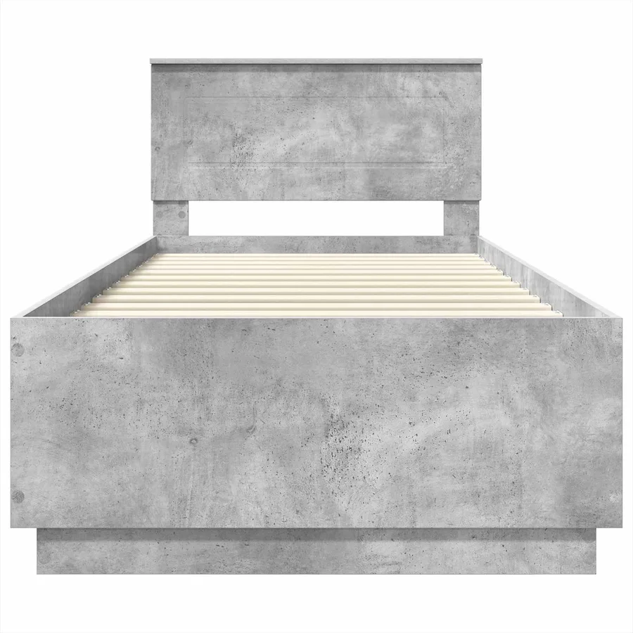 Cadre de lit Gris béton 90 x 190 cm Bois d'ingénierie - 7