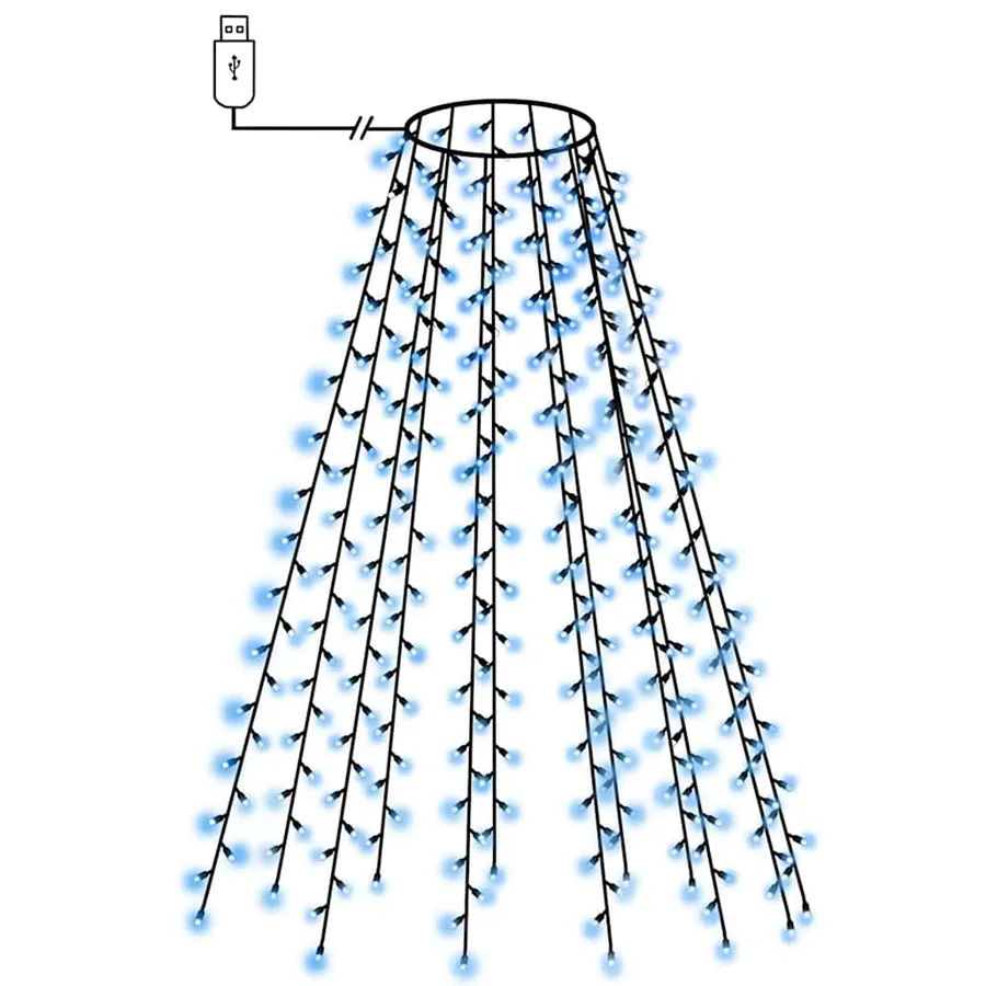 Guirlande lumineuse d'arbre de Noël 180 LED Bleu 180 cm - 2