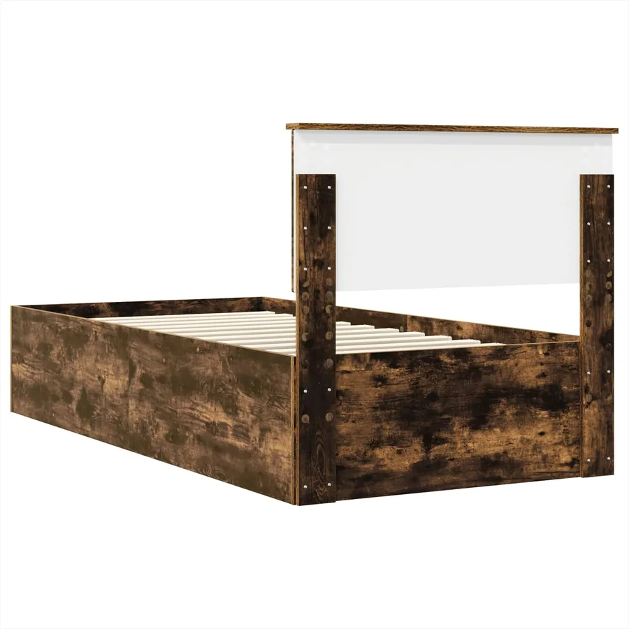 Cadre de lit Chêne fumé 90 x 190 cm Bois d'ingénierie - 9