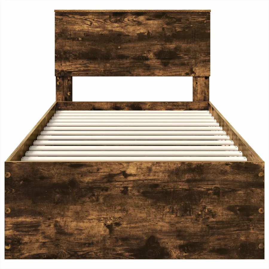 Cadre de lit Chêne fumé 90 x 200 cm Bois d'ingénierie - 7