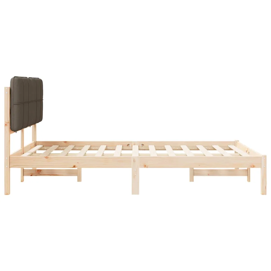 Cadre de lit avec tête de lit rembourrée Taupe 140 x 190 cm - 6