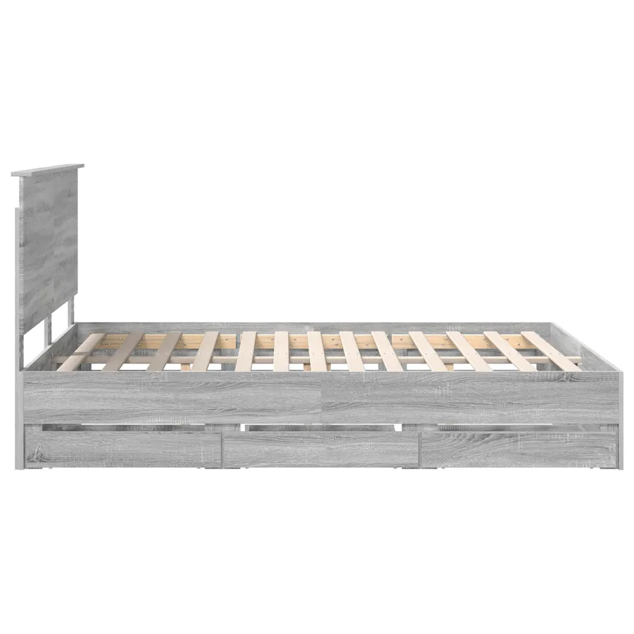 Cadre de lit Gris Sonoma 150 x 200 cm Bois Ingénierie - 9