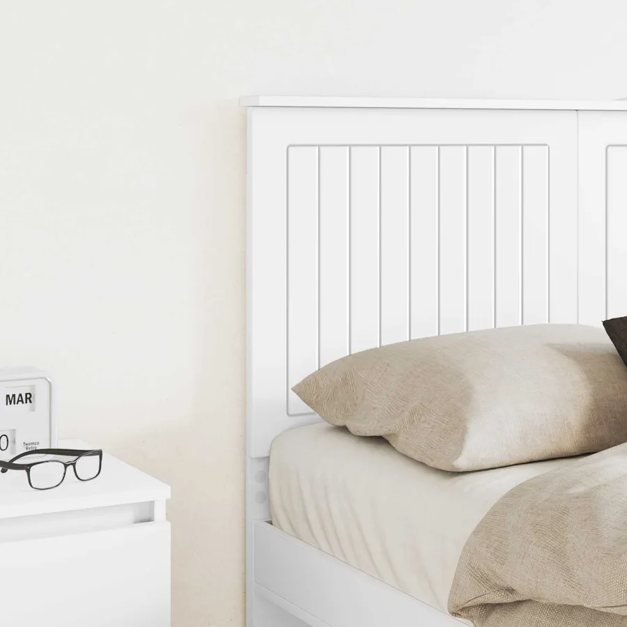Tête de lit avec tête de lit Blanc 120 cm Bois d'ingénierie - 3