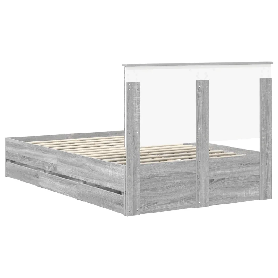 Cadre de lit Gris Sonoma 120 x 190 cm Bois Ingénierie - 10