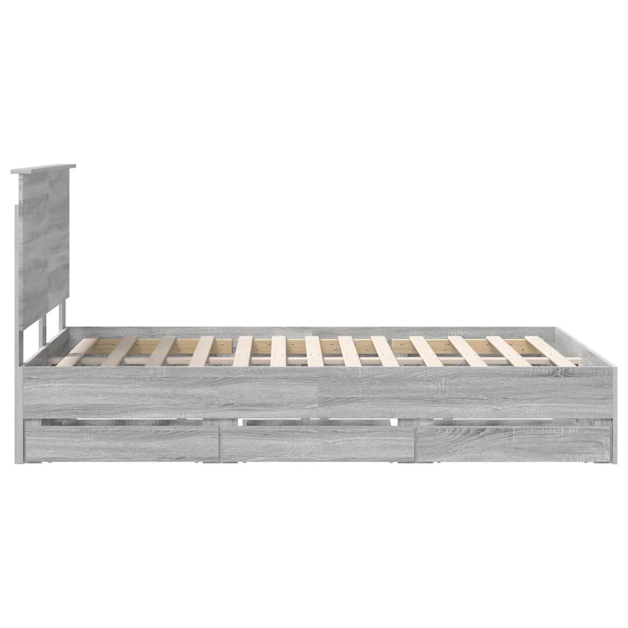 Cadre de lit Gris Sonoma 120 x 190 cm Bois Ingénierie - 9