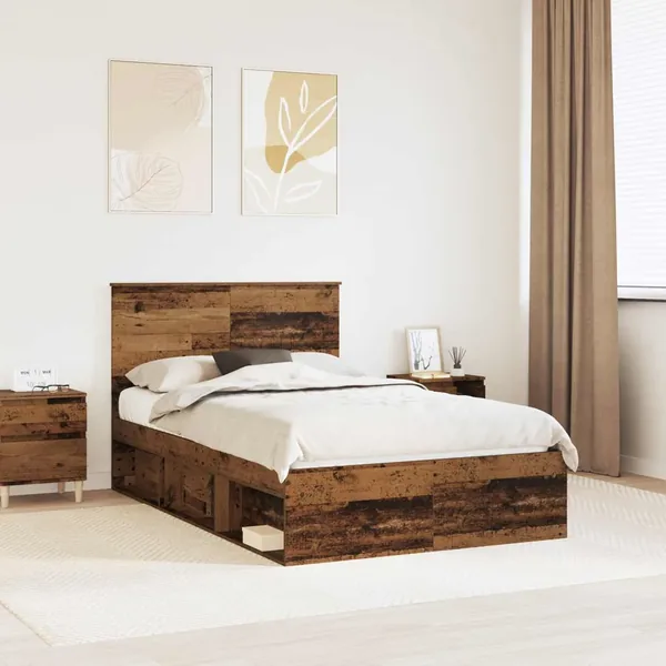 Cadre de lit Bois ancien 120 x 190 cm Bois de pin massif