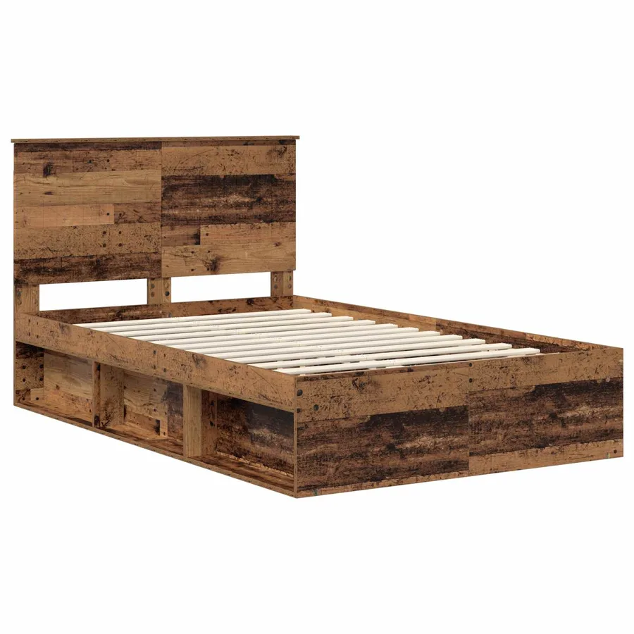 Cadre de lit Bois ancien 120 x 190 cm Bois de pin massif - 4