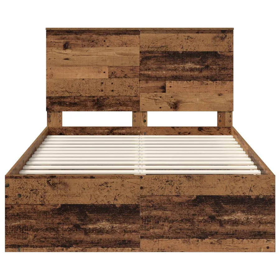 Cadre de lit Bois ancien 120 x 190 cm Bois de pin massif - 7