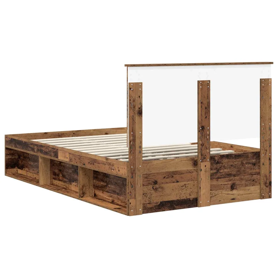 Cadre de lit Bois ancien 120 x 190 cm Bois de pin massif - 9