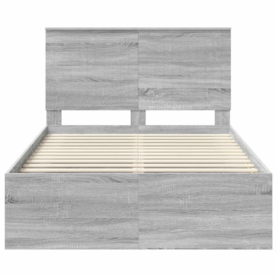 Cadre de lit Gris Sonoma 120 x 200 cm Bois de pin massif - 7