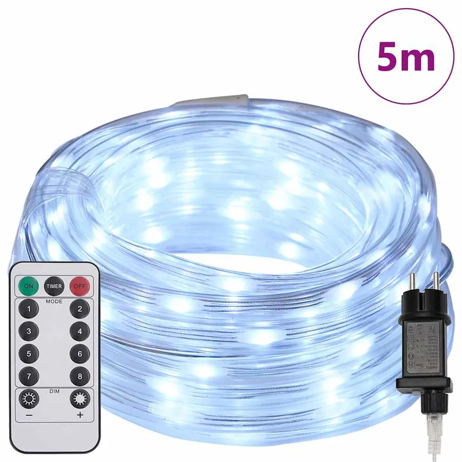 Lumière en corde avec 120 LED Blanc froid 5 m PVC - 3