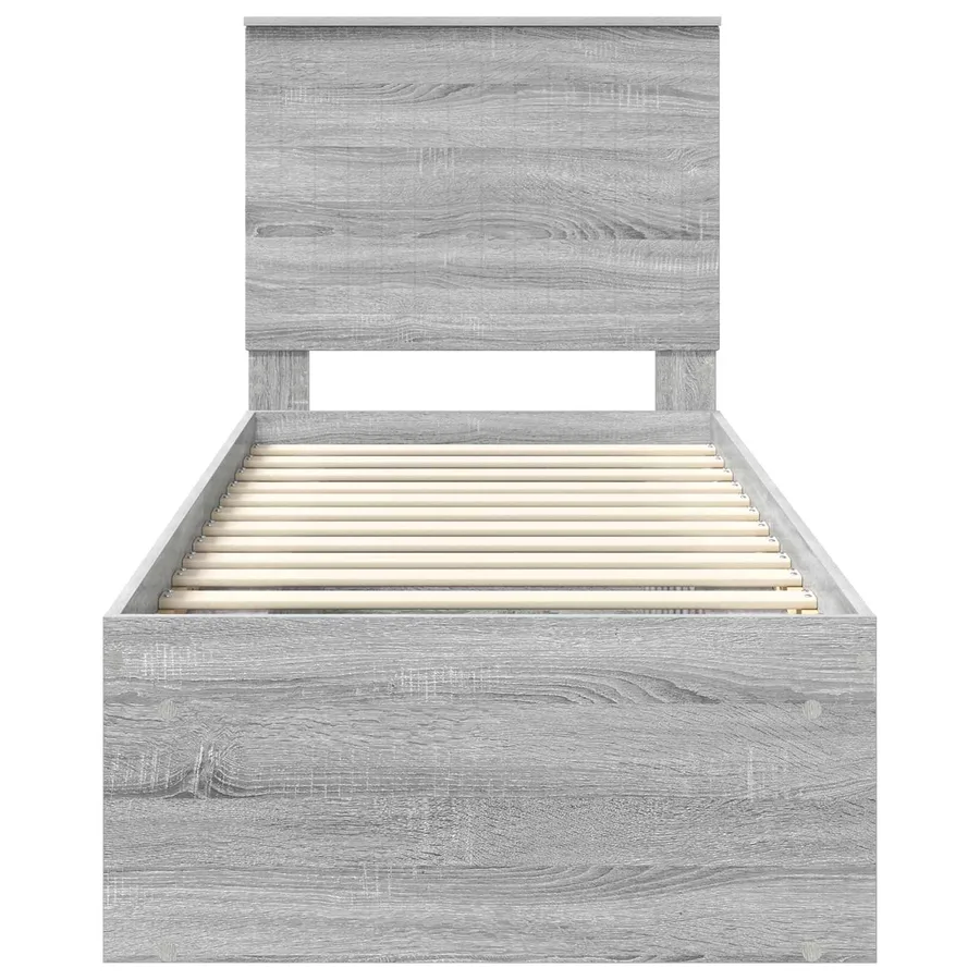 Cadre de lit Gris Sonoma 75 x 190 cm Bois de pin massif - 7