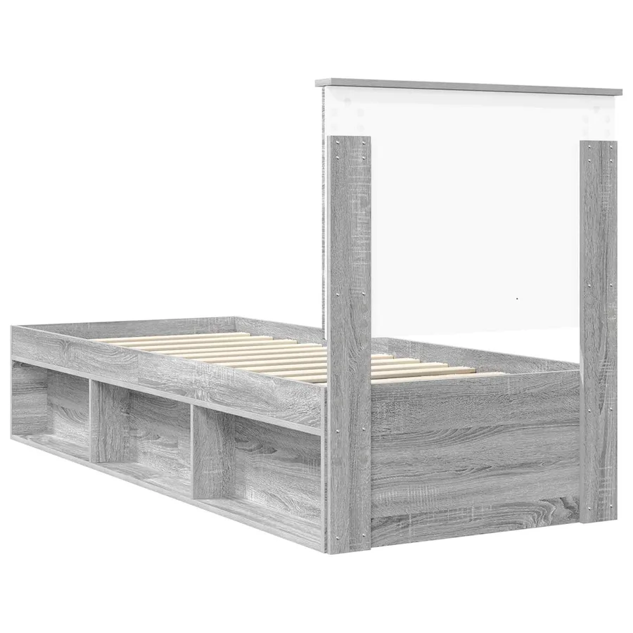 Cadre de lit Gris Sonoma 75 x 190 cm Bois de pin massif - 9
