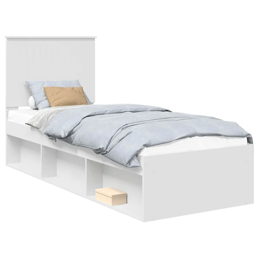 Cadre de lit Blanc 75 x 190 cm Bois de pin massif - 2