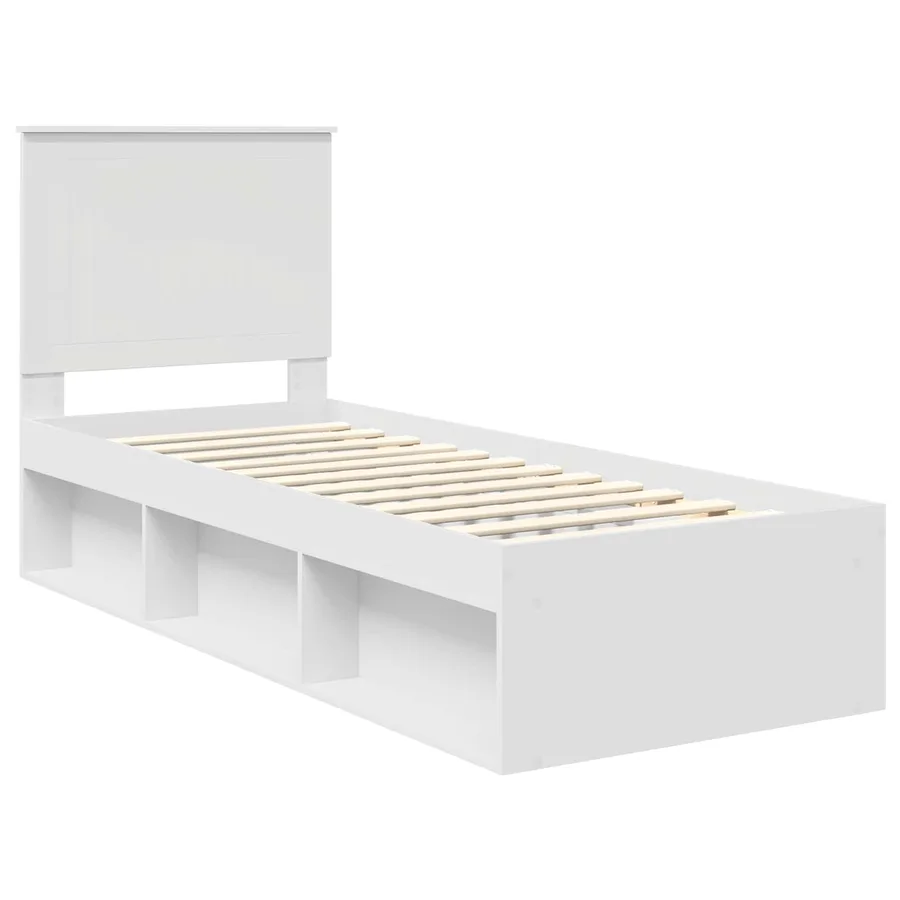Cadre de lit Blanc 75 x 190 cm Bois de pin massif - 4