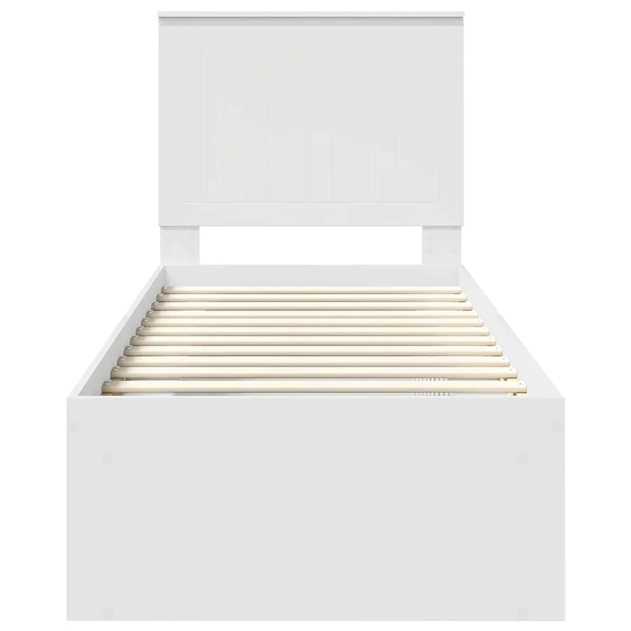 Cadre de lit Blanc 75 x 190 cm Bois de pin massif - 7