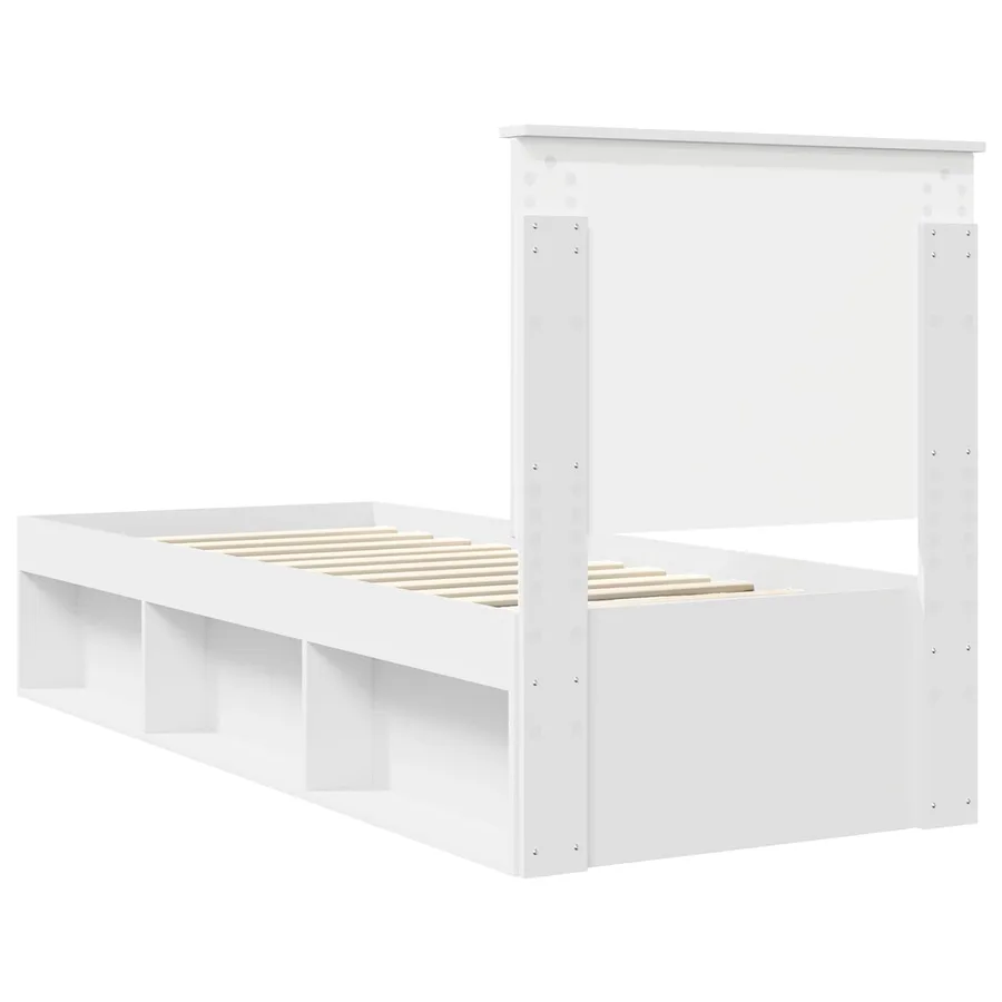Cadre de lit Blanc 75 x 190 cm Bois de pin massif - 9