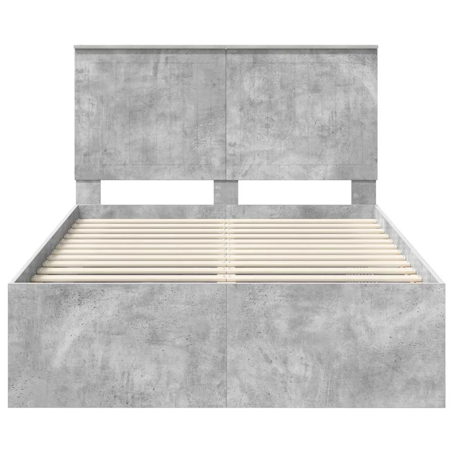 Cadre de lit Béton 120 x 200 cm Bois de pin massif - 7