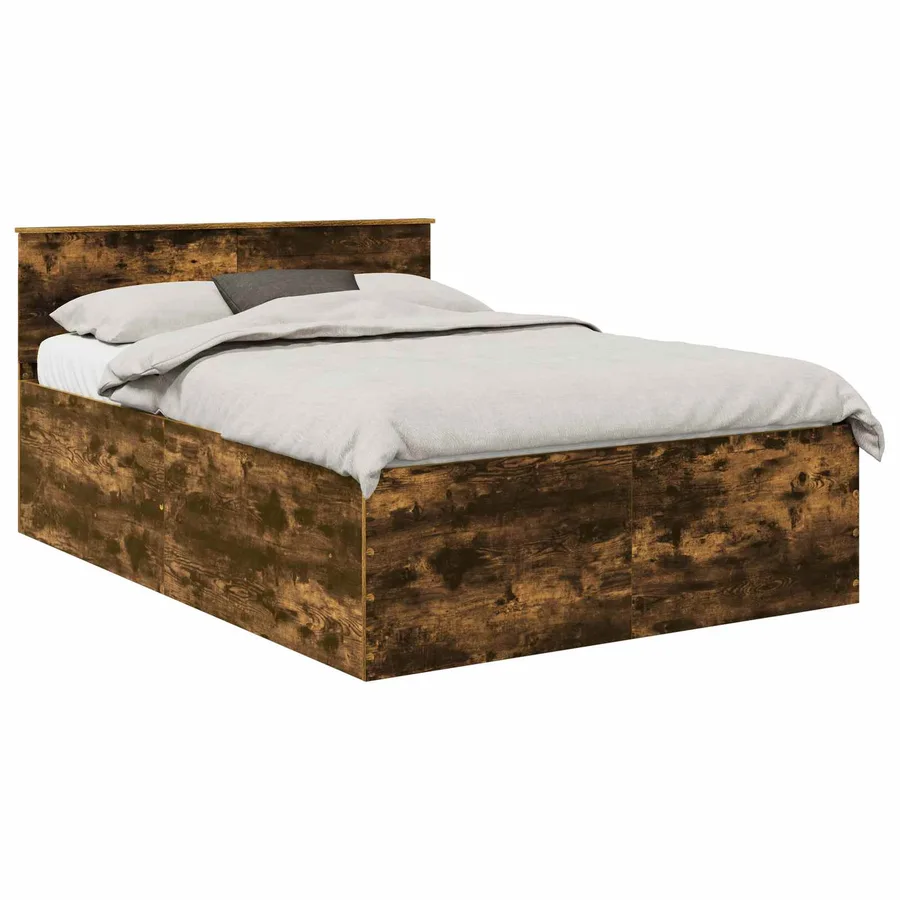 Cadre de lit Chêne fumé 150 x 200 cm Bois d'ingénierie - 2