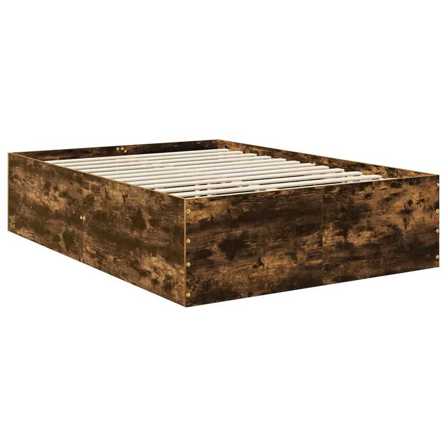 Cadre de lit Chêne fumé 150 x 200 cm Bois d'ingénierie - 5