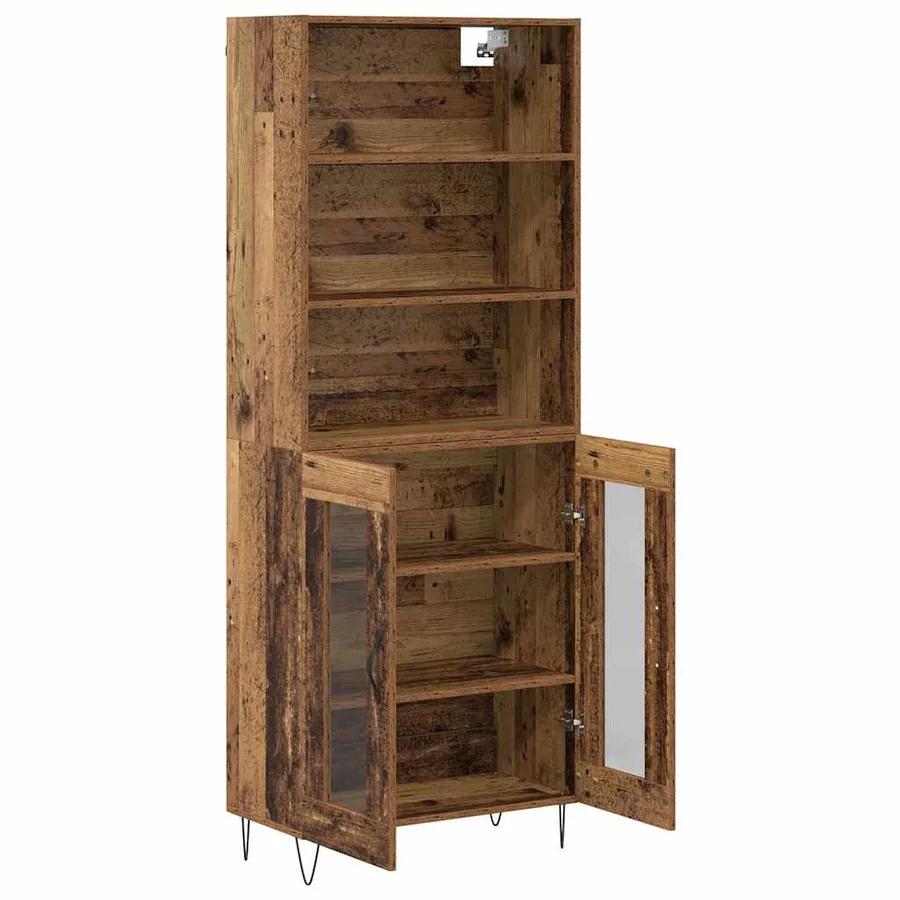Haut Armoire 2 pcs Bois ancien Bois d'ingénierie - 7