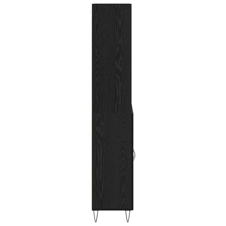 Haut Armoire 2 pcs Chêne noir Bois d'ingénierie - 9