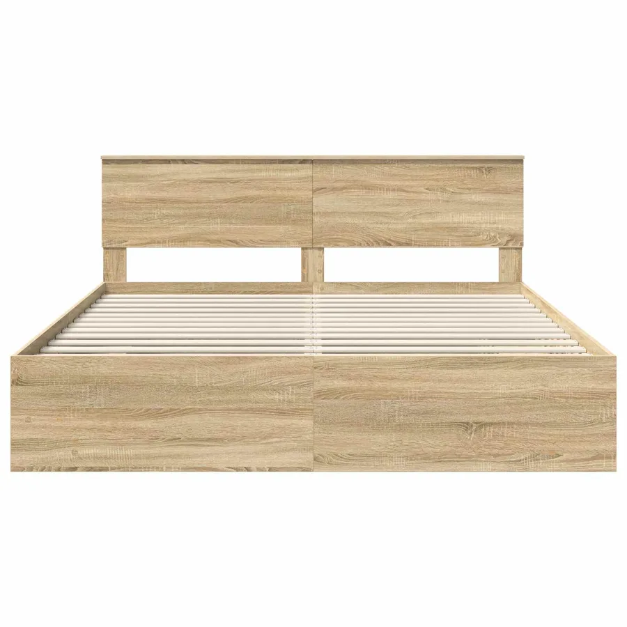 Cadre de lit Chêne Sonoma 200 x 200 cm Bois d'ingénierie - 7