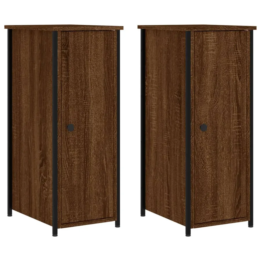 Tables de chevet 2pcs chêne marron 32x42x80cm bois d'ingénierie - 2