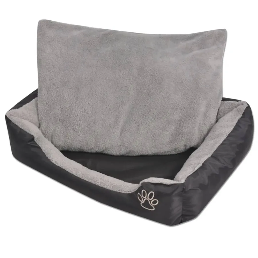 Lit pour chiens avec coussin rembourré Taille XL Noir