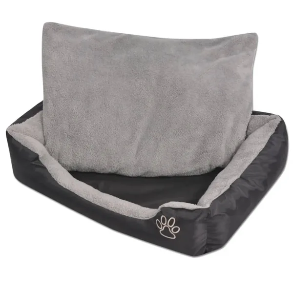 Lit pour chiens avec coussin rembourré Taille XL Noir