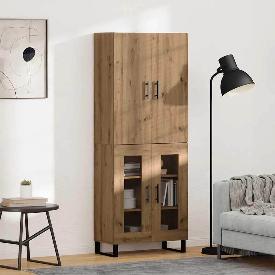 Haut Armoire 2 pcs Chêne artisanal 69,5 x 34 x 180 cm