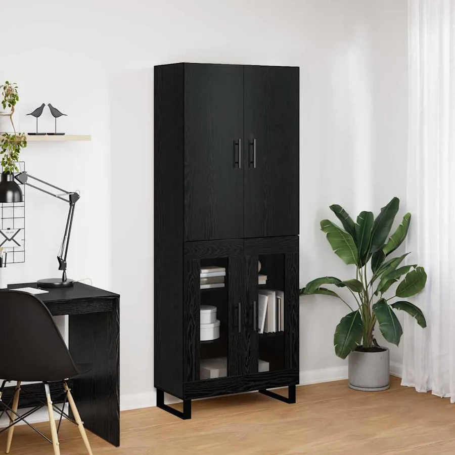 Haut Armoire 2 pcs Chêne noir 69,5 x 34 x 180 cm - 4