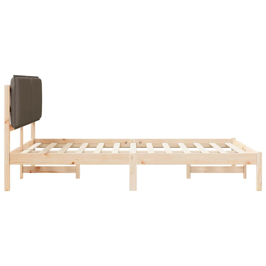 Cadre de lit avec tête de lit rembourrée Taupe 120 x 200 cm - 6