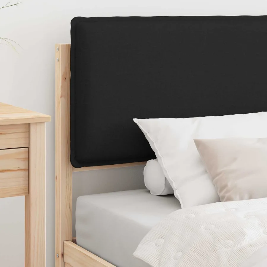 Cadre de lit avec tête de lit rembourrée Noir 75 x 190 cm - 3