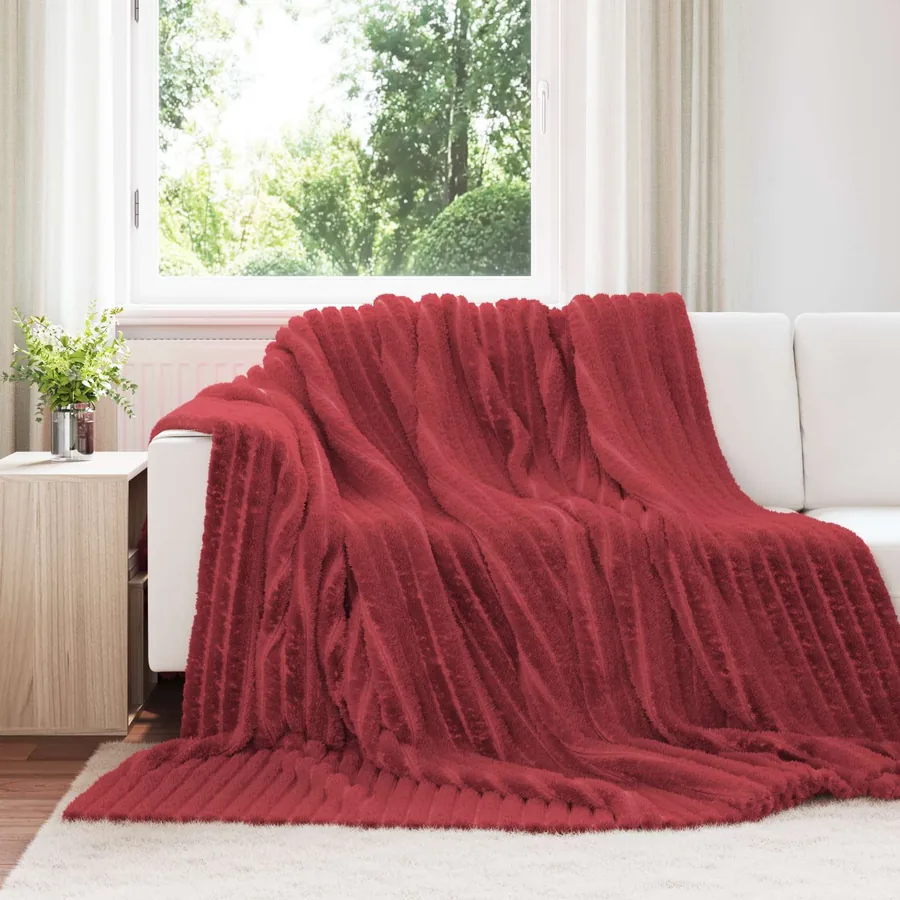 Couvertures à jeter 6 pcs Rouge Bordeaux 240 x 220 cm Toison