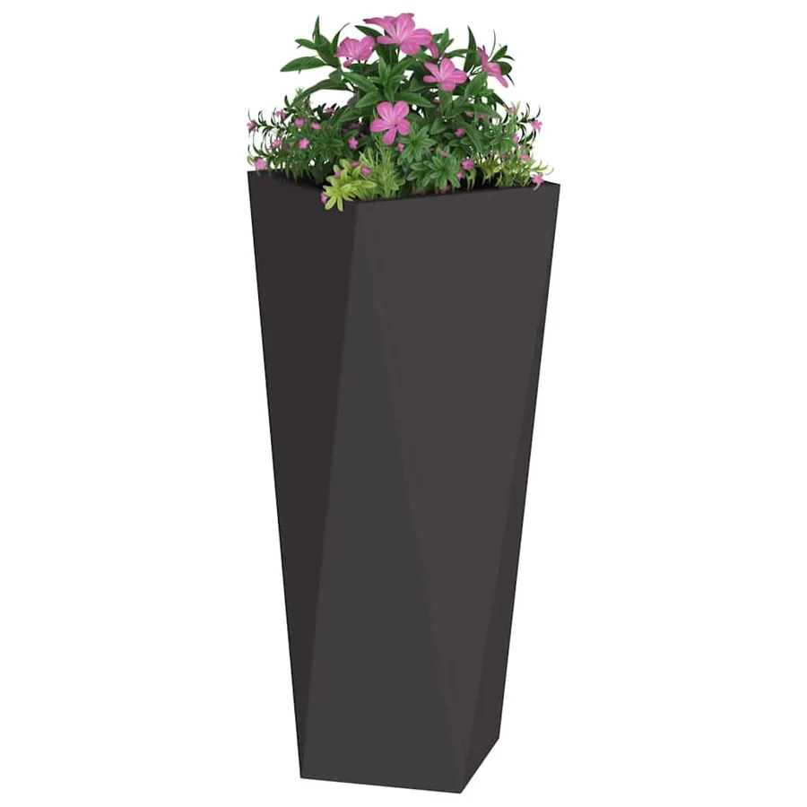 Jardinière Noir 30 x 30 x 75 cm Acier - 3