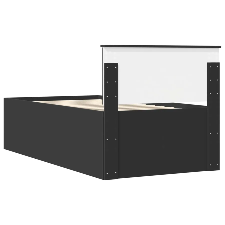 Lit d'appoint avec tiroir Noir 90 x 190 cm Bois d'ingénierie - 10